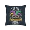 Let The Shenanigans Begin Mardi Gras Mask Festive Colorful Throw