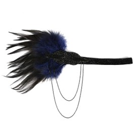 iwobi Vintage Black Feather Headband Flapper Headbands 1920s Headpiece Party Hair Accessories for Women