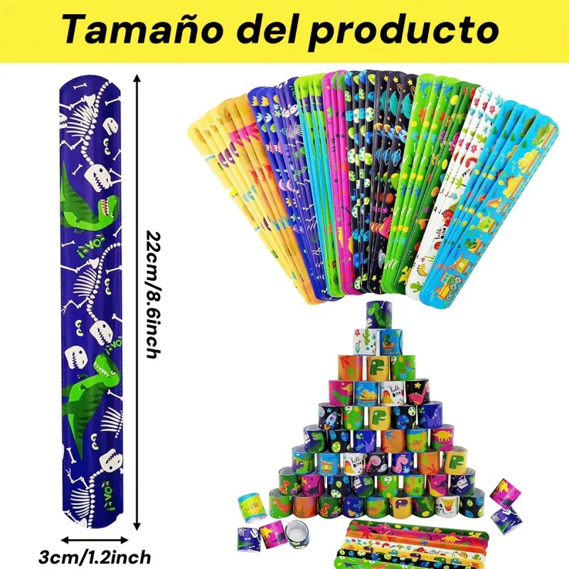 Pulseras De Bofetada Para Niños, 100 Pcs, Pulseras A Presión
