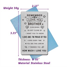 EE&YU Brother Christmas Card Gifts - Adult Brother Birthday Gifts, I Love You Brother Present, Proud Brother Gifts, Brother Card from Sister
