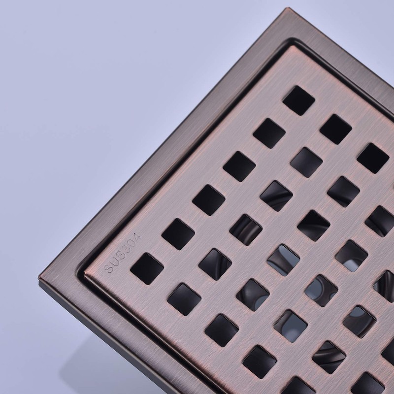 Square Shower Drain 4 inch, Nicmondo 304 Stainless Steel Point