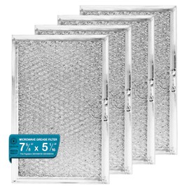 Filtro de repuesto para Frigi.daire 5304464105, 5304509444, 5304478913 Filtro de grasa para microondas 5-1/16 x 7-5/8 x 1/8 pulgadas (en caja) (paquete de 4)