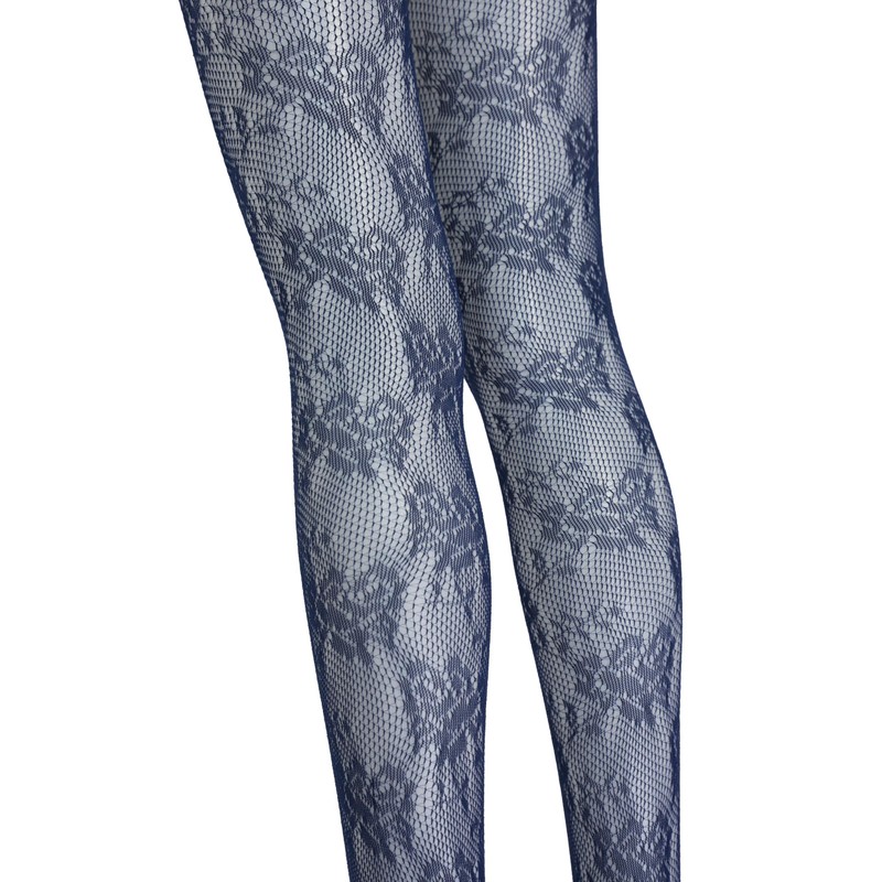 TBFT Blue lace tights fishnet stockings for women funky patterned