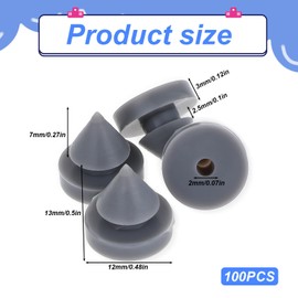 100 Pcs Metal Door Anti Collision Silencer - 1/2 Inch Diameter Heavy Duty Rubber Hinge Outlet Door Silencer for Metal Frame
