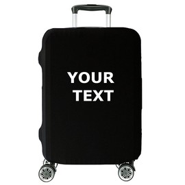 Highly Elastic Travel Suitcase Cover Protective Cover Suitcase Cover Suitcase Cover Suitcase Cover Black with Pattern L Large 27 - 30 Inches [083], Your text, personalizable