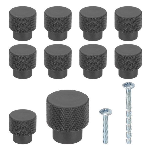PATIKIL 1 Inch Dia. Cabinet Knobs, 10pcs Knurled Drawer Round