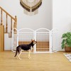 THKKY Folding No-Assembly Metal Freestanding Dog Gate with Door Walk