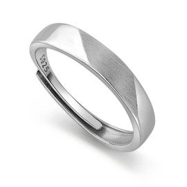 Meissa Paarringe 925 Sterling Silber zierlicher Diamant Eheringe Männer und Frauen Versprechen Ring Statment Ring Größe verstellbar (1 Ring-3,8 mm Breite)