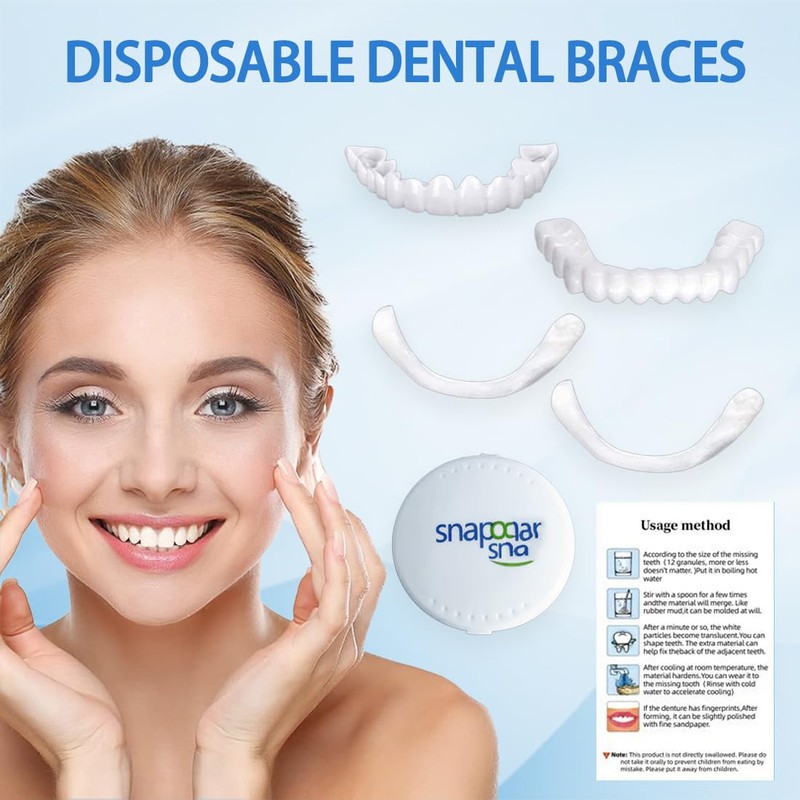 GGUFAY 1 Paare Lächeln Zähne Furniere, Komfort Sofortige Kosmetische Veneers