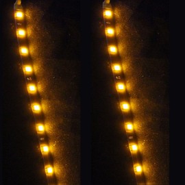 E Support 5Pcs Yellow 12v 15 Led 30cm Car Flexible Waterproof Underbody Light Strip Pack of 8