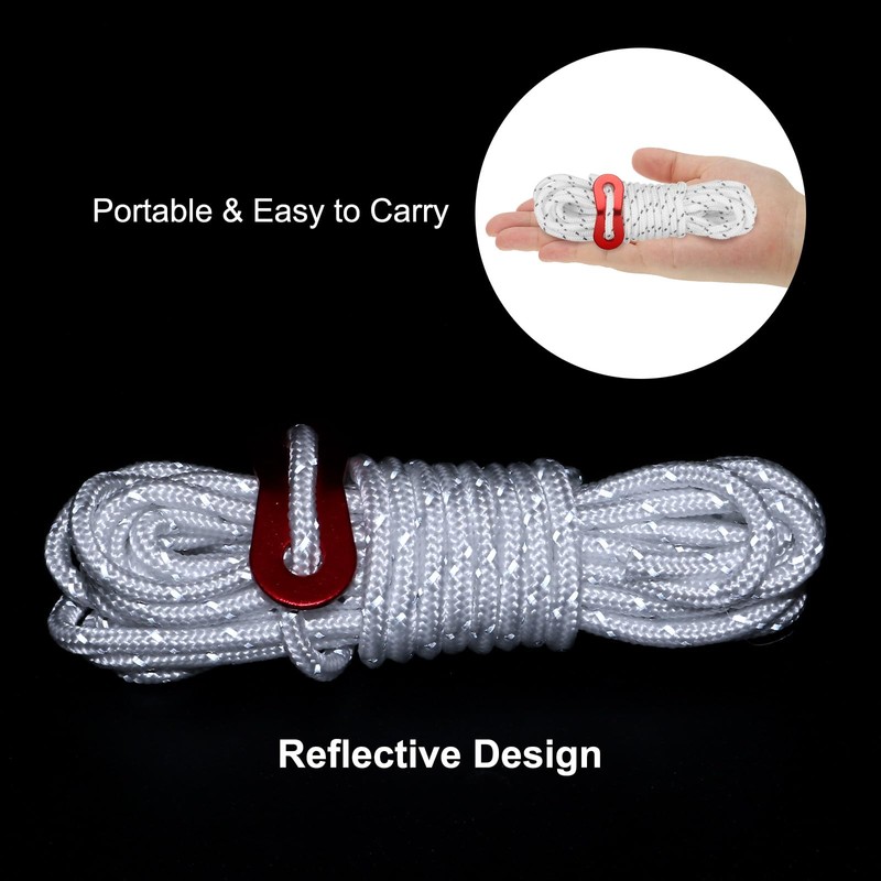 PATIKIL 4mm Tent Rope, 12 Pack 6.5ft Reflective Guyline Cord