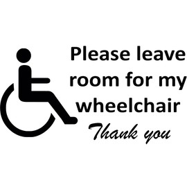 Disabled Please Leave Room For My Wheelchair Disability Vinyl Decal Sticker (Blue Gloss)