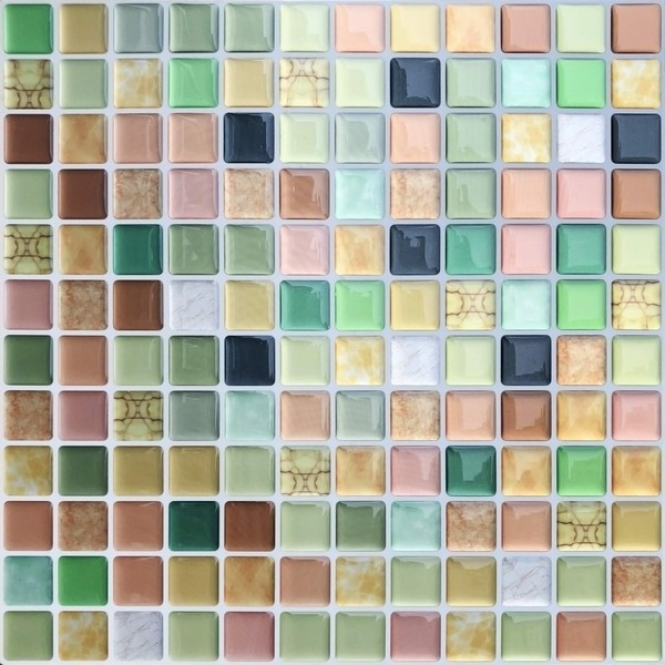 APSOONSELL KBMS-16 Mosaic Tile Stickers (4 Pieces) Kitchen Bathroom Wall