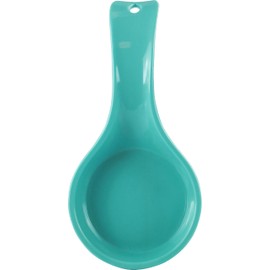 Reston Lloyd Kitchen Counter Utensil Spoon Rest, Ladles, Spaghetti Forks, & Spatulas, Durable BPA-Free Plastic – Dishwasher Safe, Décor, Space Saving Hanging Hole on Handle, Aqua