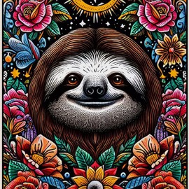 CafePress Sloth Spirit Tarot Deck Collection Mirrored Jewelry Box, 7"x7"x3"