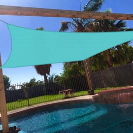 Windscreen4less 12' x 12' Sun Shade Sail Rectangle Outdoor Canopy Cover UV Block for Backyard Porch Pergola Deck Garden Patio (Turquoise)