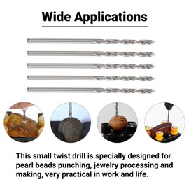 10Pcs Twist Drill Bit Small Straight Shank Pearl Drilling Machine Tools Jobber Length Drill Bit Set 1.75mm with Plastic Storage Case for Pearl Beads Punching