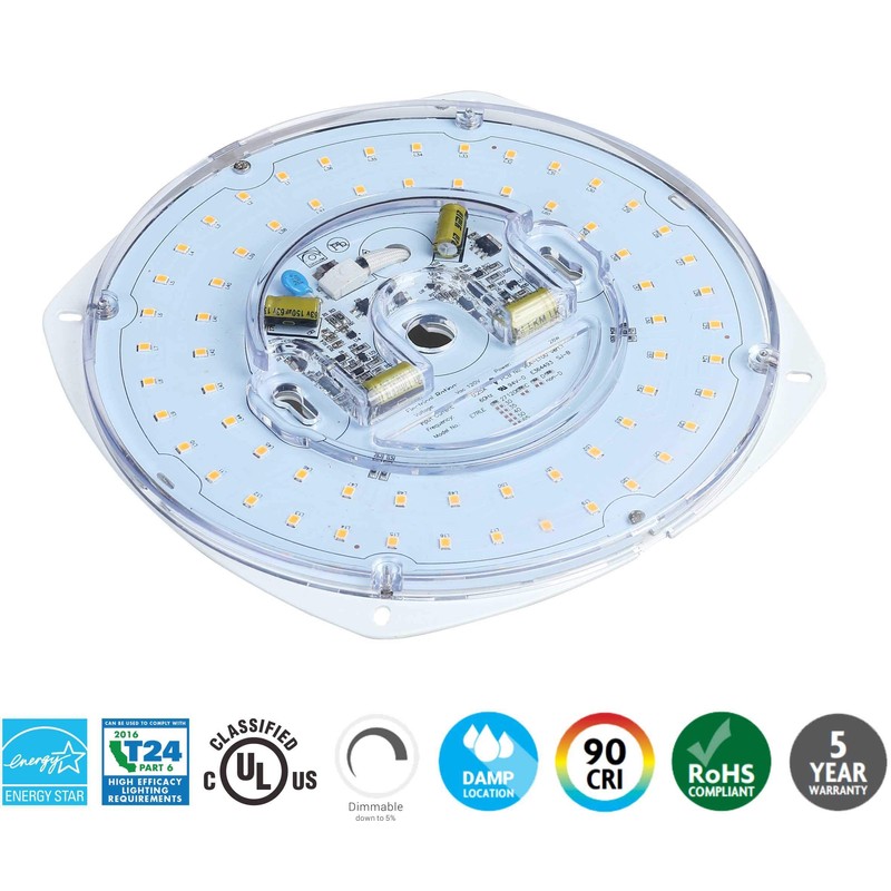 Legental 7" PCB Size,8.39" Overall Size,28W,5000K,2450LM,120V,CRI80,Dimmable LED Light Engine,Retrofit Light