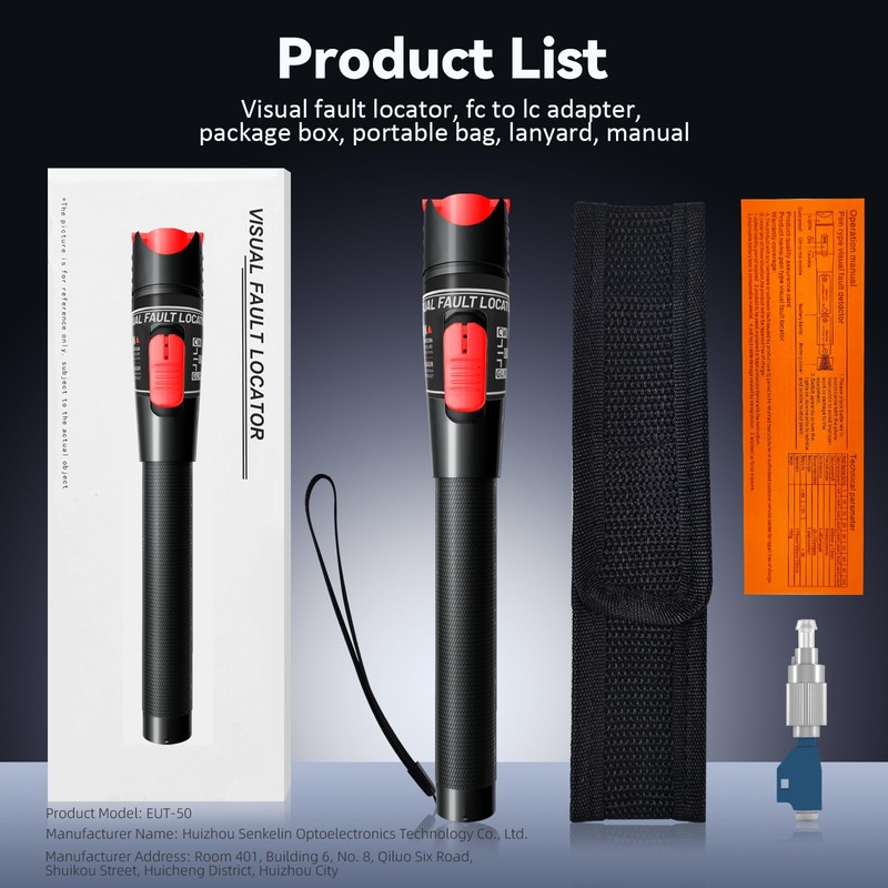 Visual Fault Locator - VFL Fiber Optic Tester Kit with