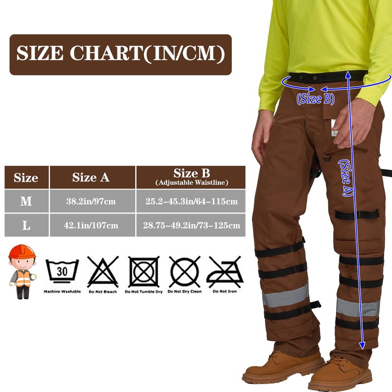 AYKRM Timber Chainsaw Chaps 8-layer Protective Apron Wrap Adjustable Chainsaw