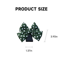 Couslcd 2PCS Car Seat Hooks, Cute Bow Car Seat Headrest Hooks for Purses, Bags, Umbrella, Universal Automotive Interior Decoration Accessoriesl for Vehicle, SUV, Sedan, Truck (Green Spot)