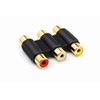 Harrista Gold-Plated RCA AV Coupler – 3 RCA Female to