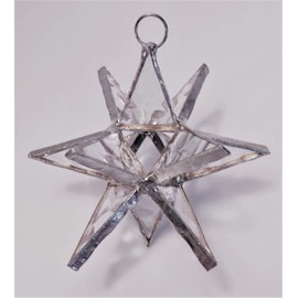 Lot of 25 Moravian Stars Iridescent Stained Glass Christmas Ornament Sun Catcher Clear