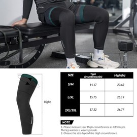 ROCKBROS Bicycle Arm Warmers/Leg Warmers Winter Thermal Arm Warmers Leg Warmers Non-Slip Arm Sleeves and Knee Protection for Cycling Running Men Women S-3XL (1 Pair), Long leg warmers-black