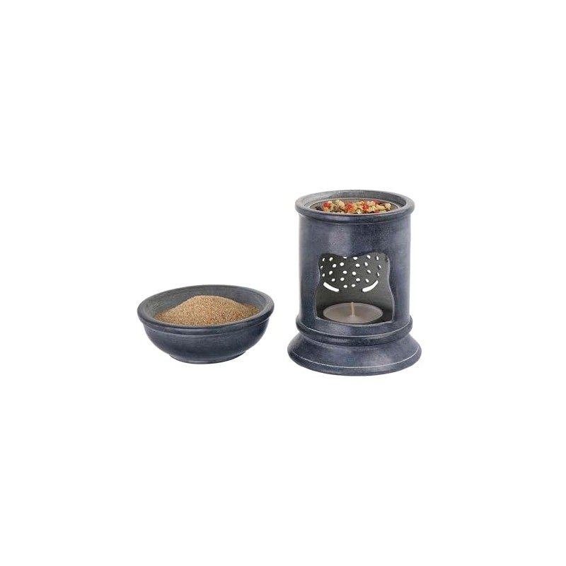 NKlaus Incense Burner 10 x 7.6 cm Soapstone - Flower