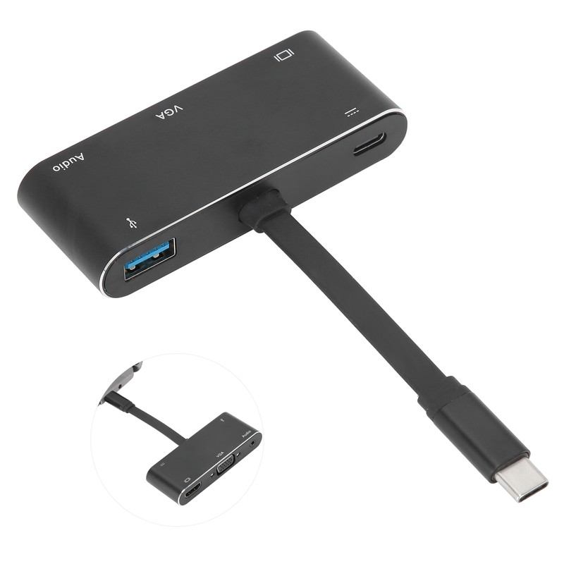 Type C to HDMI VGA Converter Audio Cable Aluminium Alloy