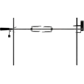 OneGrill Cordless Dual Post Open Fire Rotisserie System- 45 Inch Chrome (Matte Black Motor)