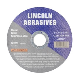 25 Pc 5" x 1/16" x 7/8" Cut-Off Wheels Lincoln Abrasives Metal & Stainless Steel