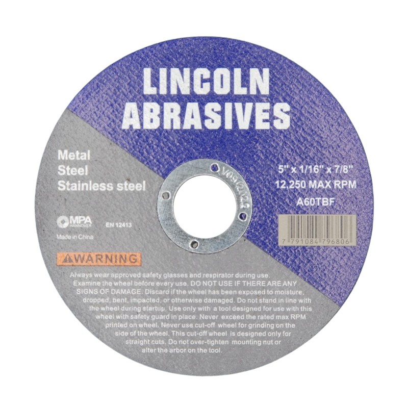 25 Pc 5" x 1/16" x 7/8" Cut-Off Wheels Lincoln
