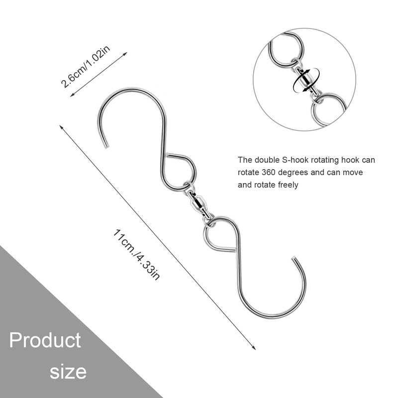 LERANXIN S Hooks Stainless Steel Pack of 15 Kitchen Hooks,