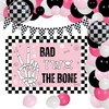 Black Pink 2nd Birthday Party Decorations Bad Two The Bone