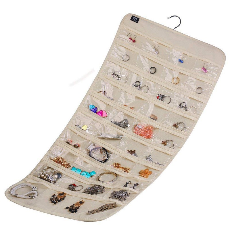 BB Brotrade Hanging Jewelry Organizer,Accessories Organizer,80 Pocket Organizer for Holding