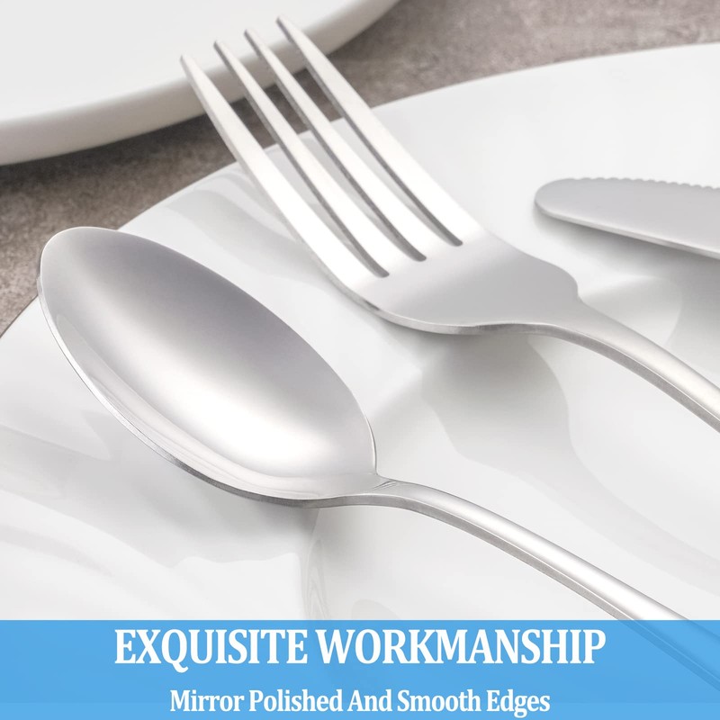 Teaspoon Set,16 Piece 6.7" Spoons Silverware, Premium Food Grade Stainless