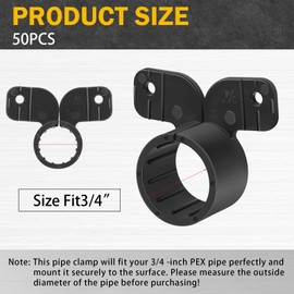 Briwooody 50 Pack 3/4 Inch Pex Suspension Pipe Clamps Tubing Supports for Pex, Copper, CPVC Pipe (Butterfly Style)