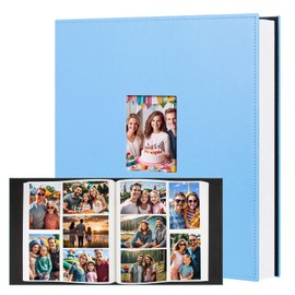 Aevdor Photo Album 4x6 700 Pockets, Leather Cover Extra Large Capacity Family Wedding Anniversary Baby Picture Albums, Acid-free Pages 4x6 Photo Album Holds 700 Horizontal and Vertical Photos (Blue)