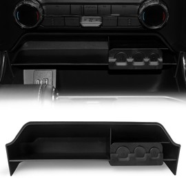 JAKISIMA Center Console Organizer Tray Interior Storage Accessories Coin Holder Box Compatible with 2021 2022 2023 2024 2025 Ford F150 1Pack Black