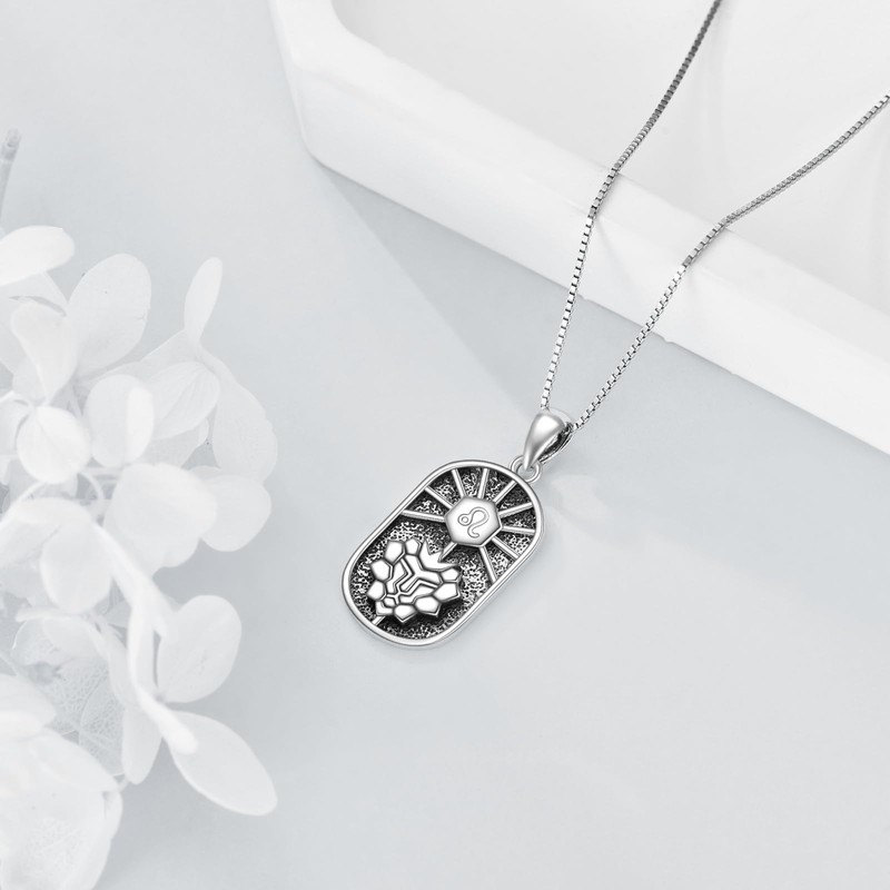 Leo Necklace for Women 925 Sterling Silver Zodiac Sign Constellation