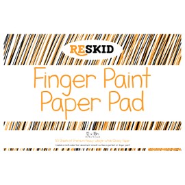 Reskid Finger Paint Paper Pad (12 x 18 inches) - 50 Sheets, 2-Pack - Kids Art Supplies, Fingerpaint Paper for Toddlers and Kids, Paint Pad for Kids, Kids Art Paper