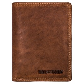 Men's Leather RFID Wallet, Genuine Leather Wallet, Made of Soft High-Quality Full Leather, Large Wallet, Vintage Wallet, Credit Card Case, Portrait Format, Brown (1), Vintage