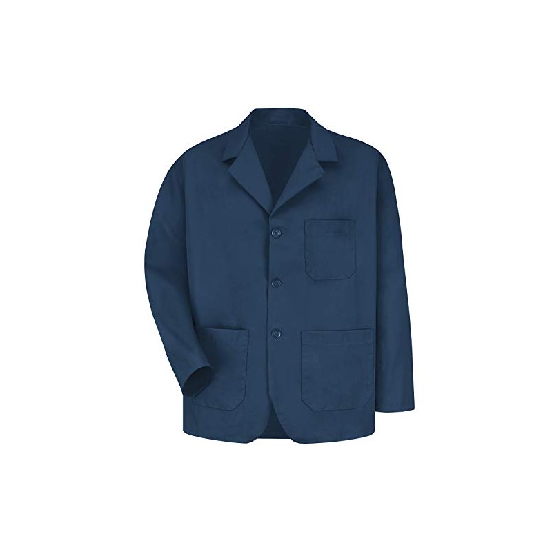 Red Kap Men's Lapel Counter Coat, Navy, Large