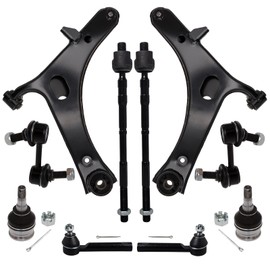 AUQDD 10Pcs Front End Suspension Kit Fit For 2012-2016 Su-baru Impreza w/2.0L, 2 Lower Control Arm 2 Ball Joint 2 Sway Bar Link 4 Outer Inner Tie Rod End (# 524-789 524-790 K750049 EV801185 ES3712)
