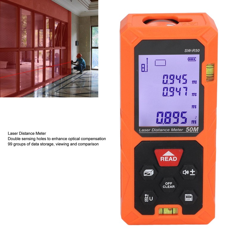 Handheld Laser Distance Meter High Accuracy Double Sensing Holes Digital