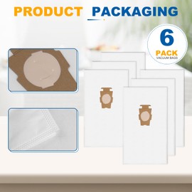 6 Pack 204814 Vacuum Cleaner Bag Fit for Kir-by Vacuum Bags, Avalir 2 Vacuum Bag Fit for Kirby Micron Magic Vacuum Bags Fit for Kirby All Generation & Sentria Models with F-Style & Twist-Style Vacuums