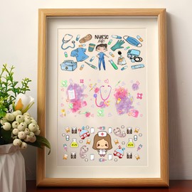 8 Pack UV DTF Cup Wrap Transfer Stickers for 16OZ Libbey Glasses | Nurse Day Gifts | DIY Crafting Cup Decals | Waterproof & Durable