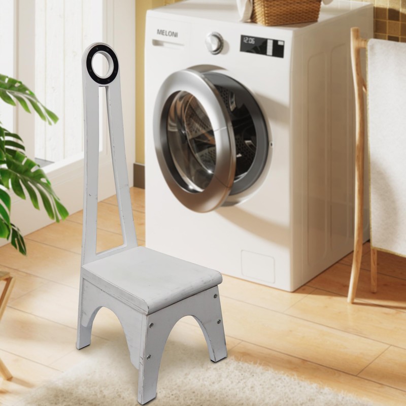 Heavy Duty Kitchen Step Stool with Handle, Besuerte Wooden Stool
