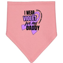 inktastic I Wear Violet for My Daddy Hodgkins Lymphoma Awareness Baby Bandana Bib Mauve and Natural 324ff